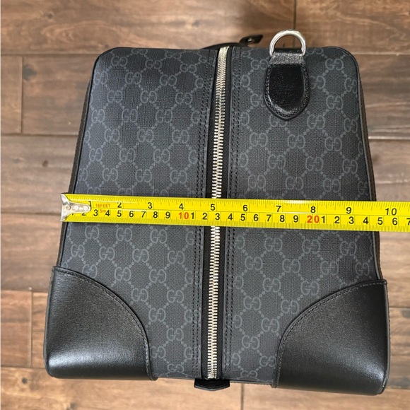 Gucci Gray and Black Monogram Briefcase. - Picture 13 of 14